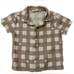Disney Hidden Mikey Mouse Cotton Gauzy Button Down Kids Shirt, Size 3T